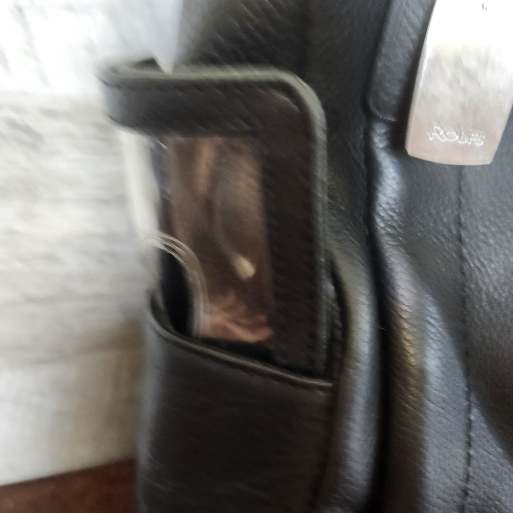 Vintage Black Pebble Genuine Leather Rolfs Shoulder Bag Purse - Picture 3 of 14